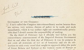 President Wilson's Declaration of War Message to Congress